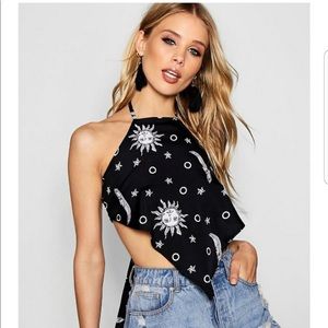 Boohoo Sun & Moon Halter Top